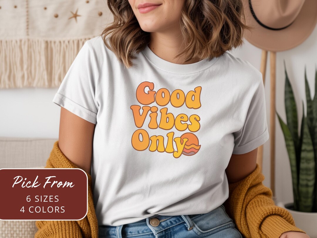 Retro Good Vibes Graphic Tee: 70s Style Comfort Fit Shirt - Etsy