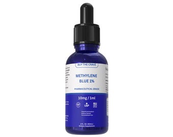 Methylene Blue 1% Solution – Pharmaceutical Grade – 10mg/mL Liquid Drops – Alcohol & Formaldehyde-Free - 2 FL OZ (59mL)