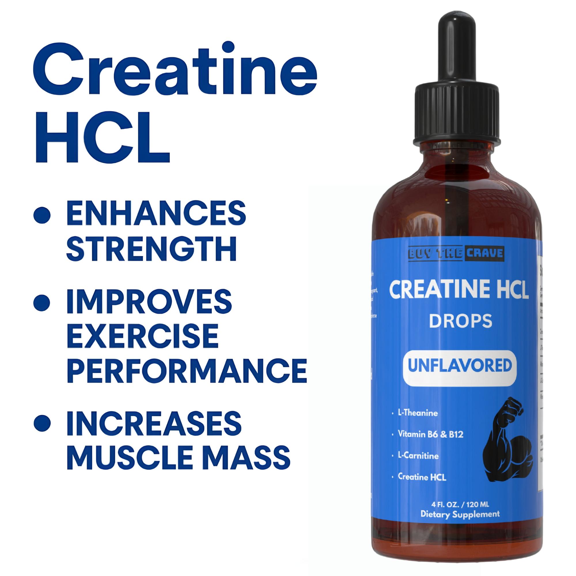 Creatine HCL Liquid Drops for Men Women - 1000mg per Serving, L-theanine,  Vitamin B12 and B6, L-carnitine - 4 Fl Oz (unflavored) - Etsy
