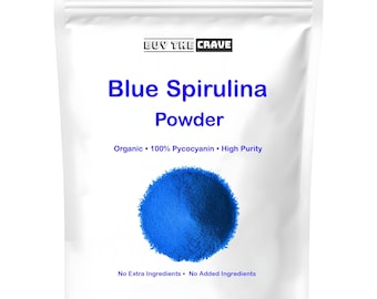 Biologisch blauw spirulinapoeder – fycocyanine-extract | 60 Porties | Geen visgeur | 100% veganistische blauwgroene algenproteïne | 4 oz (114 g)