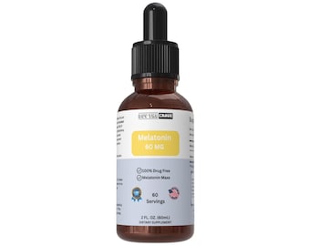 Gotas de Melatonina de Alta Potência – 60mg por Dose, 60 Doses – Auxílio Natural para Dormir – Frasco Conta-Gotas de 60ml