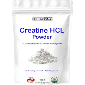 Creatin HCL Pulver (16 oz), 1 Zutat, Energieproduktion, sportliche Leistung, 604 Portionen kein Aufblähen, schnelle Aufnahme