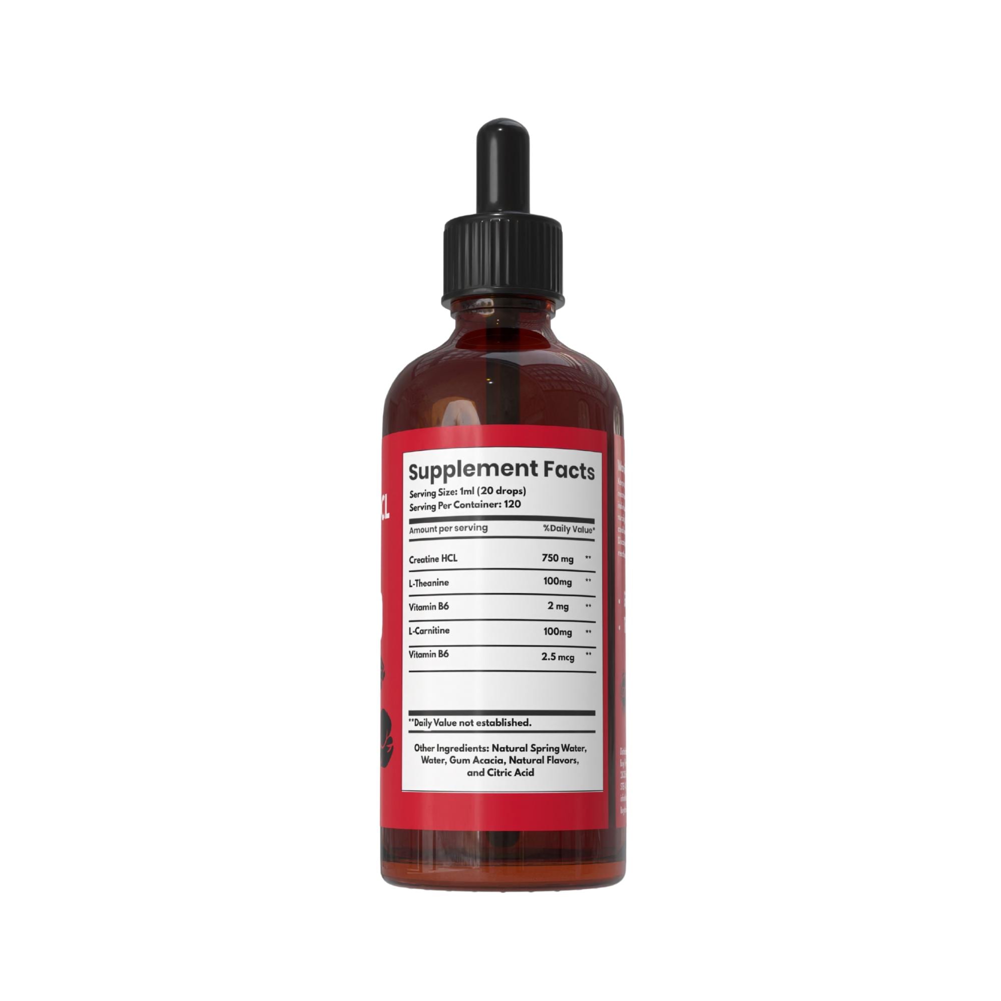 Creatine HCL Liquid Drops for Men Women - 1000mg per Serving, L-theanine,  Vitamin B12 and B6, L-carnitine - 4 Fl Oz (cherry) - Etsy