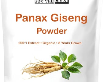 Estratto di radice di Panax Ginseng coreano biologico, estratto di radice in polvere 200:1, massima potenza, 170 g (6 oz), 1 grammo per porzione, ginsenosidi attivi