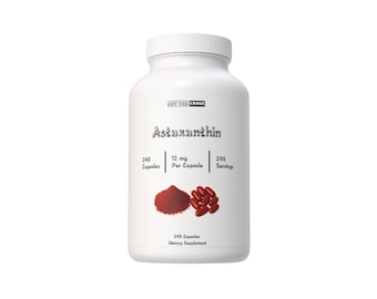 Astaxantina 12 mg por cápsula, extra fuerte - Suplementos de astaxantina, fuente de antioxidantes - Sin gluten, 240 cápsulas, 120 porciones
