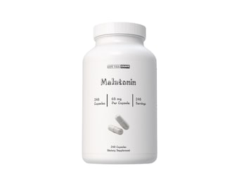 Melatonina 60 mg - 240 capsule - Melatonina ad alto dosaggio per adulti - Supporto per il sonno extra forte - Integratori extra forti