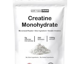 Ultra-Pure Micronized Creatine Monohydrate Powder - Maximize Strength, Power, and Muscle Growth - Unflavored (200 Servings, 1000g)