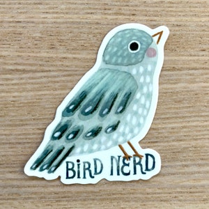 Bird Sticker, Water Resistant Vinyl Sticker, Birding Gift, Birdwatching Gift, Bird Nerd Sticker, Laptop Sticker, Water Bottle Sticker