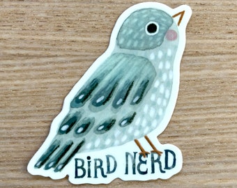 Bird Sticker, Water Resistant Vinyl Sticker, Birding Gift, Birdwatching Gift, Bird Nerd Sticker, Laptop Sticker, Water Bottle Sticker