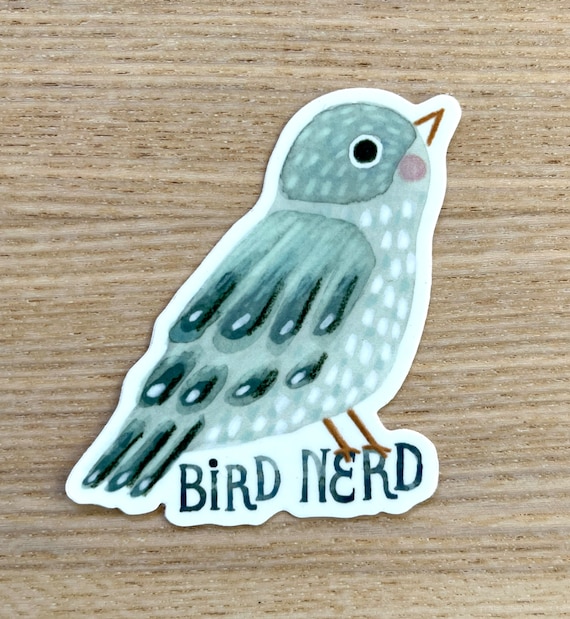 Bird Sticker, Water Resistant Vinyl Sticker, Birding Gift, Birdwatching Gift, Bird Nerd Sticker, Laptop Sticker, Water Bottle Sticker