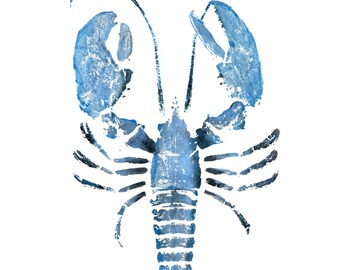 Impression de gyotaku homard bleu