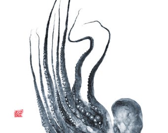 Impression Octopus Gyotaku de plongée