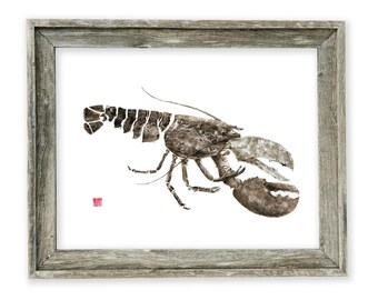 Impression de homard marchant Gyotaku encadré