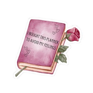 Cute Planner Kiss-Cut Stickers for Journaling, Self-Care Decor, Gifts for Friends, Fun Office Supplies, Rose Design