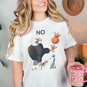 NO Eagle Poster – Stampabile digitale / Arte murale motivazionale con animali / Citazione sulla forza dell'aquila calva, design simbolico PNG