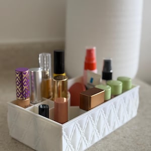 Makeup Organizer | Cosmetic Storage Box with Compartments | Vanity and Bathroom Countertop Organizer