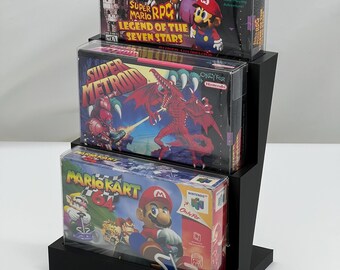 3-Tier Display Riser for Super Nintendo (SNES) and Nintendo 64 (N64) Game Boxes – 3D Printed Stand