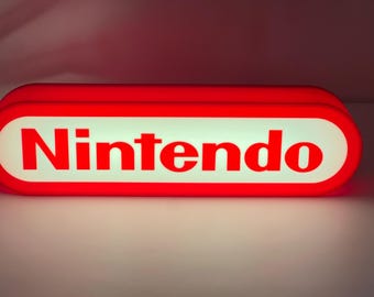 Nintendo LED Light Box | Retro Gaming Decor | Nintendo Logo Lamp | Gamer Desk Light | Gaming Room Display
