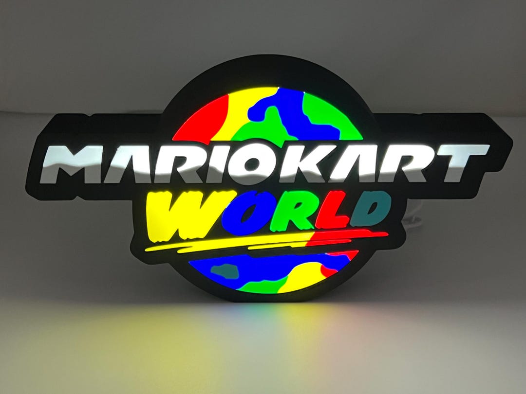 Loading Sign Mario Kart Mario Kart World Wall Lightup Sign | 3D Printed | Light up Gamer Decor ...