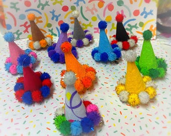 Pinza para el cabello con forma de gorro de payaso pequeño (colores lisos)