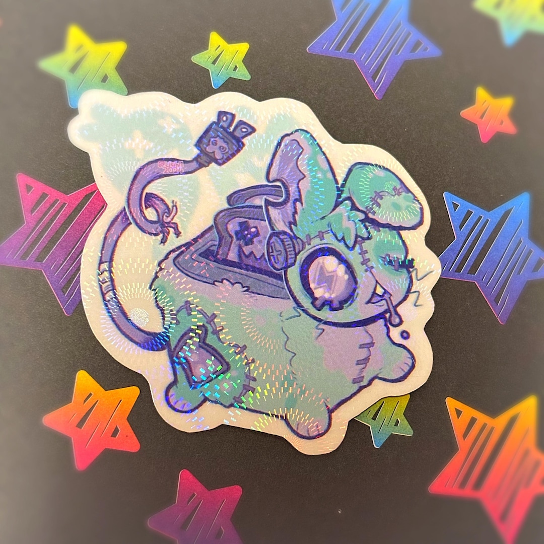 Bunny Toaster Emo Holo Vinyl Sticker - Etsy