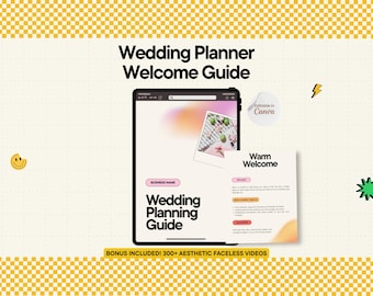 Guía de bienvenida para organizadores de bodas / Plantilla editable de Canva para novias y coordinadores de eventos