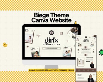 Beige Canva Website Template: Coaches & Creators (Instant Download)