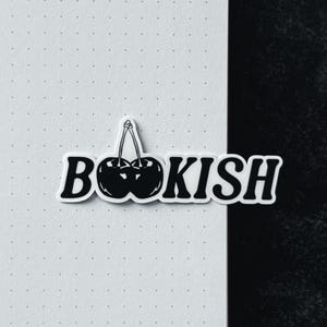 Bookish Cherries Aesthetic Vinyl Sticker For Book Lovers Bookish Kindle Stickers Romance Fantasy Booktok E-Reader Accessories Coquette