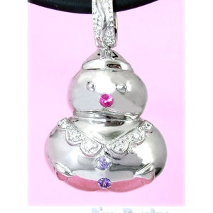 Colgante Cz SNOWMAN plata esterlina colorida Cz&#39;s Snowgirl colgante collar Navidad regalo de día de Navidad para su regalo de Navidad joyería quitanieves