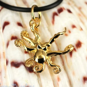 Octopus Necklace, Sterling Silver Octopus Pendant, Choose Chain, Sea