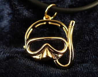 MASK mit beweglichen Riemen, vergoldet, aus massivem 925er Sterlingsilber, echtes Silber, 925er Silber