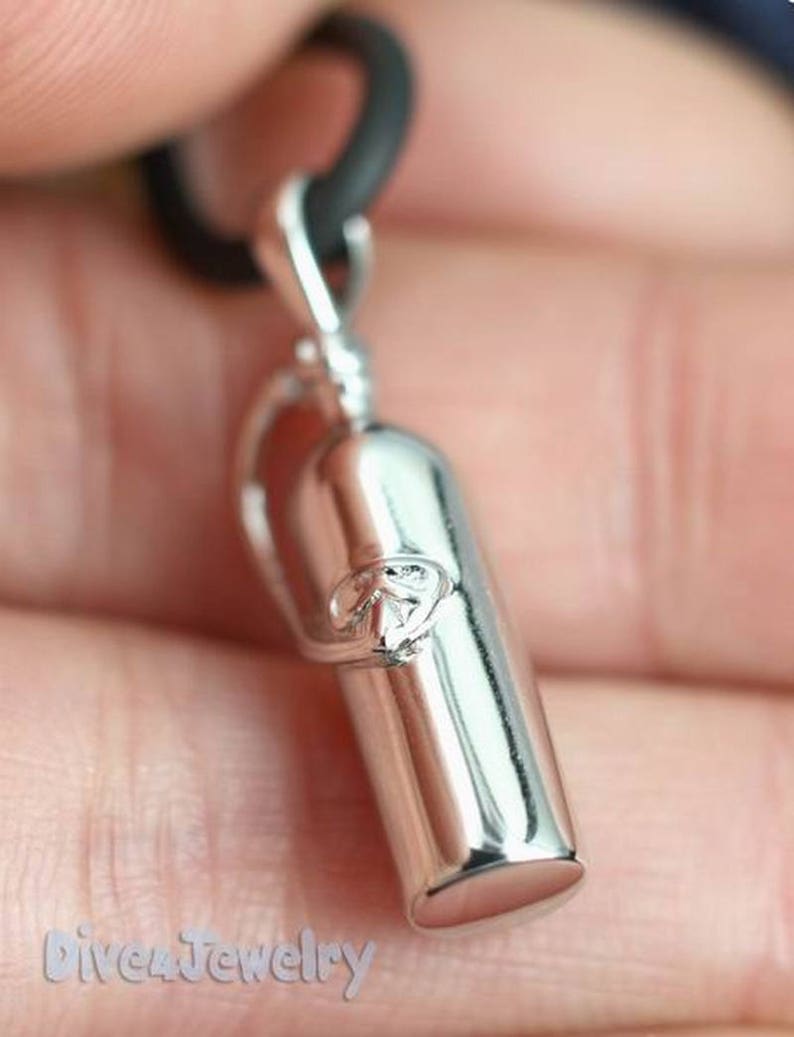 Dive Tank Solid 925 Sterling Silver Pendant With Necklace Etsy