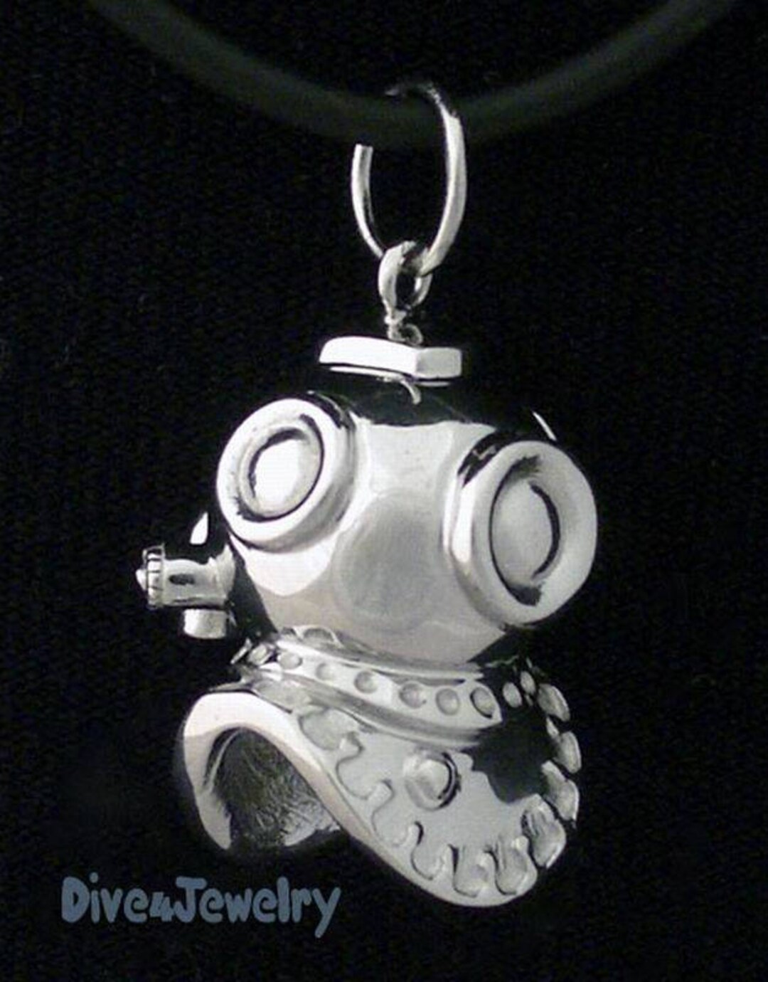 WithLoveSilver 925 Sterling Silver Navy Nautical Mariner Diving Helmet Scuba Pendant
