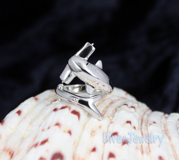 Sterling silver shark ring sale
