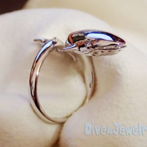 Whale Ring in Solid 925 Sterling Silver Blue Whale wrap Ring Size Adjustable 6 to 12 Ocean Beach lover scuba diver ring