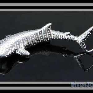 Whale Shark Pendant 925 Sterling Silver Rhodium plated 3D Whaleshark Pendant Necklace Ocean jewelry Scuba diving gift