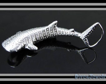 Walhai Anhänger 925 Sterling Silber rhodiniert 3D Walhai Anhänger Halskette Ozean Schmuck Scuba tauchen Geschenk