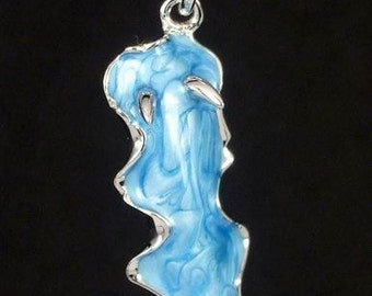 Nudibranch Pendant Sky Blue Enamel Sterling Silver Sea Slug Charm Necklace Sealife Marine Ocean Beach Scuba diver jewelry gift