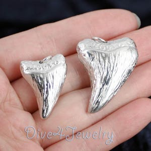 Shark Tooth Necklace  Sterling Silver 3D Shark Tooth Pendant  Nautical  Beach jewelry jaws Scuba Diver jewelry