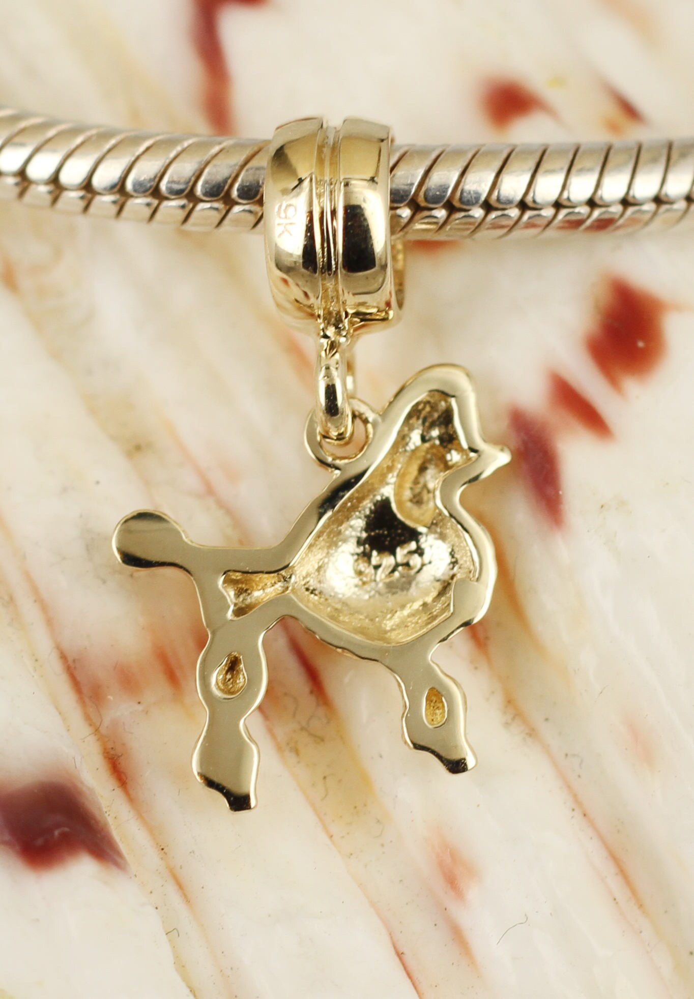 9K Dog Charm Solid 9ct Gold Classic Poodle Dog puppy Pet Etsy