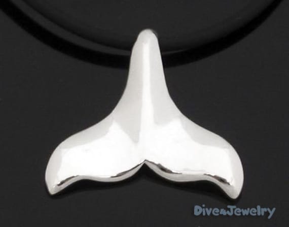 Whale Tail Pendant in Sterling Silver with Necklace ocean jewelry beach necklace Scuba diver jewelry Mermaid gift whale shark