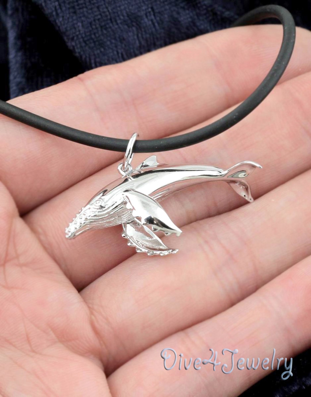 ネックレス・チョーカー BLENDOFF Humpback Whale Necklace Silver 925 Whale Necklace Life-like 3D Humpback Whale Pendant in Solid