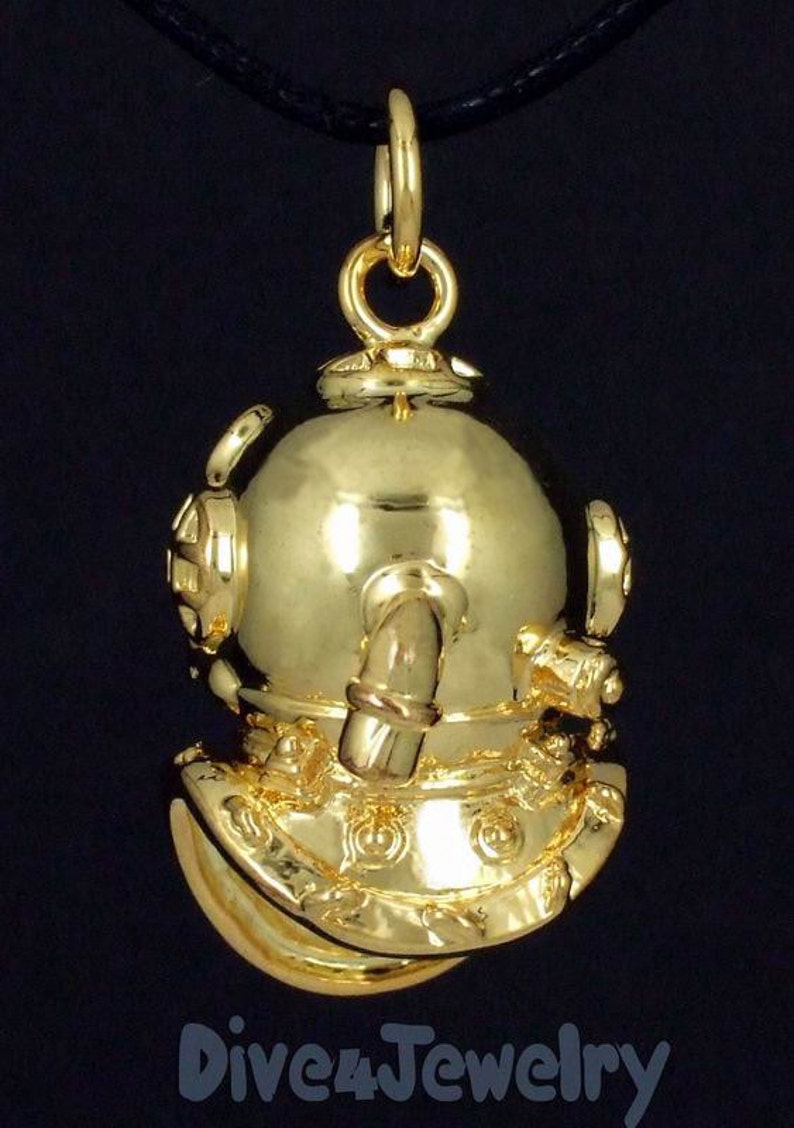 Scuba Diving Helmet Gold Plated 3D Dive Helmet Pendant Etsy Australia