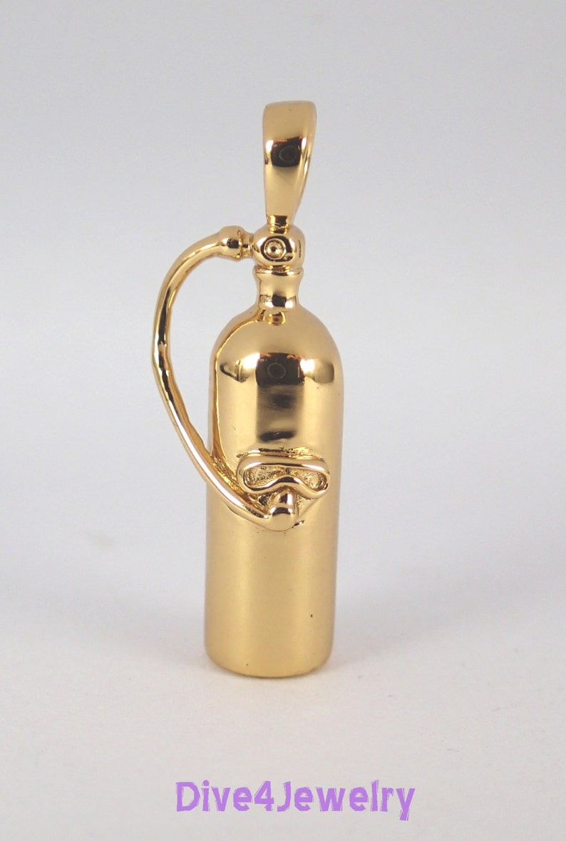 Scuba Diving Dive Tank Pendant Solid 925 Sterling Silver Gold Etsy