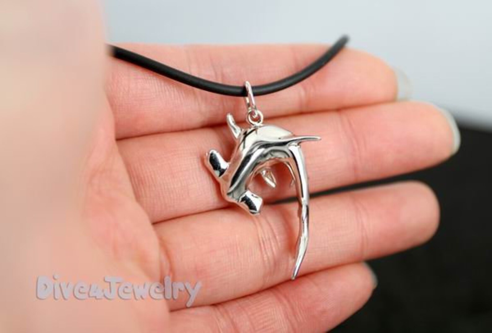 Shark Necklace Hammerhead Shark Pendant Sterling Silver 3D Etsy