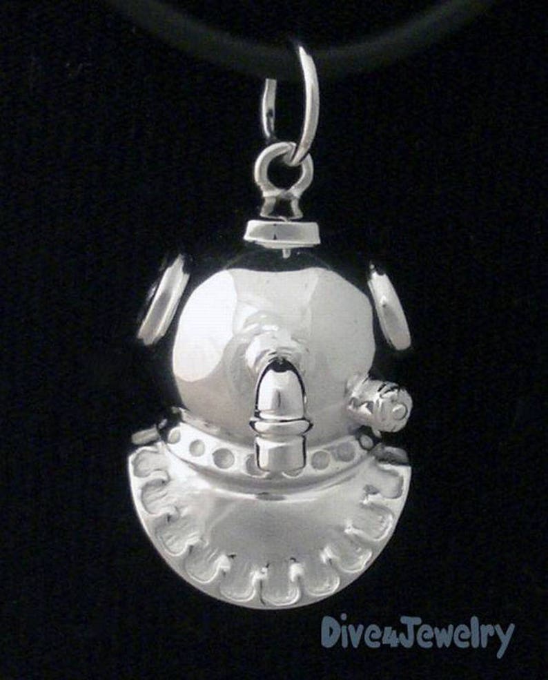 3D Scuba Diving Dive Helmet Sterling Silver Pendant Necklace Etsy
