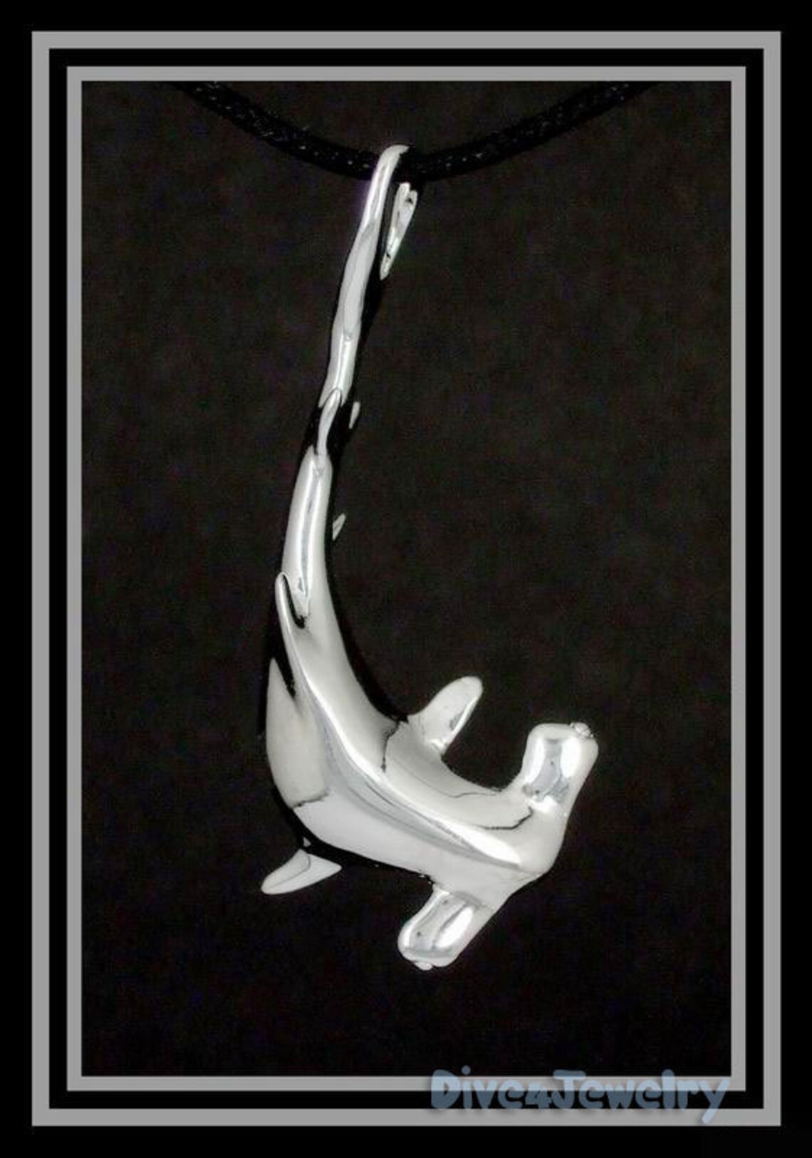 Hammerhead Shark Necklace Sterling Silver 3D Pendnat Ocean Etsy