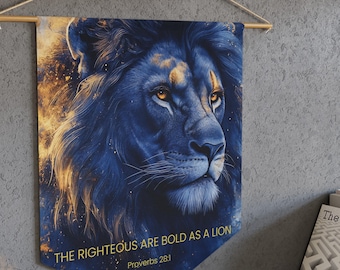 Lion of Judah Pennant Banner – Christian Scripture Wall Hanging