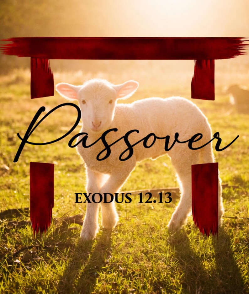 Passover Lamb Pennant Exodus 12 13 Wall Banner Jewish Holiday Decor