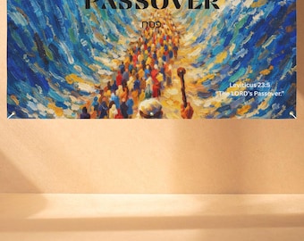 Passover Church Banner-The LORDs Passover Exodus Red Sea Art, Biblical Feast Banner, Sanctuary Wall Hanging